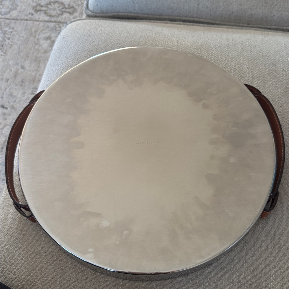 Ralph Lauren Home Stainless Steel Tray with Leather Accents - Picture 7 of 7